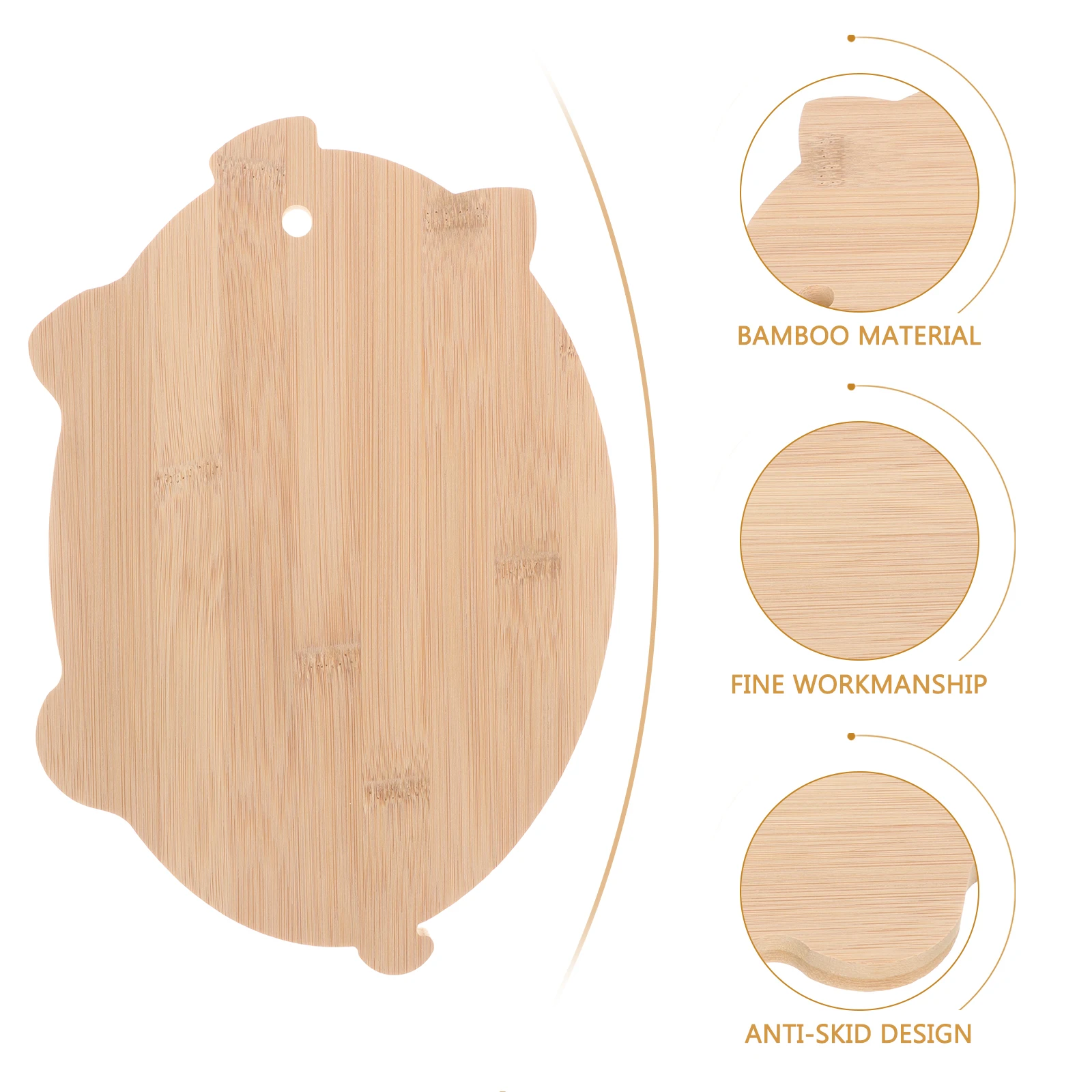 

Mini Animal Bamboo Cutting Board Khaki Color Charcuterie Gifts Kitchen Gadget Meat Vegetable Fish Anti Skid Storage