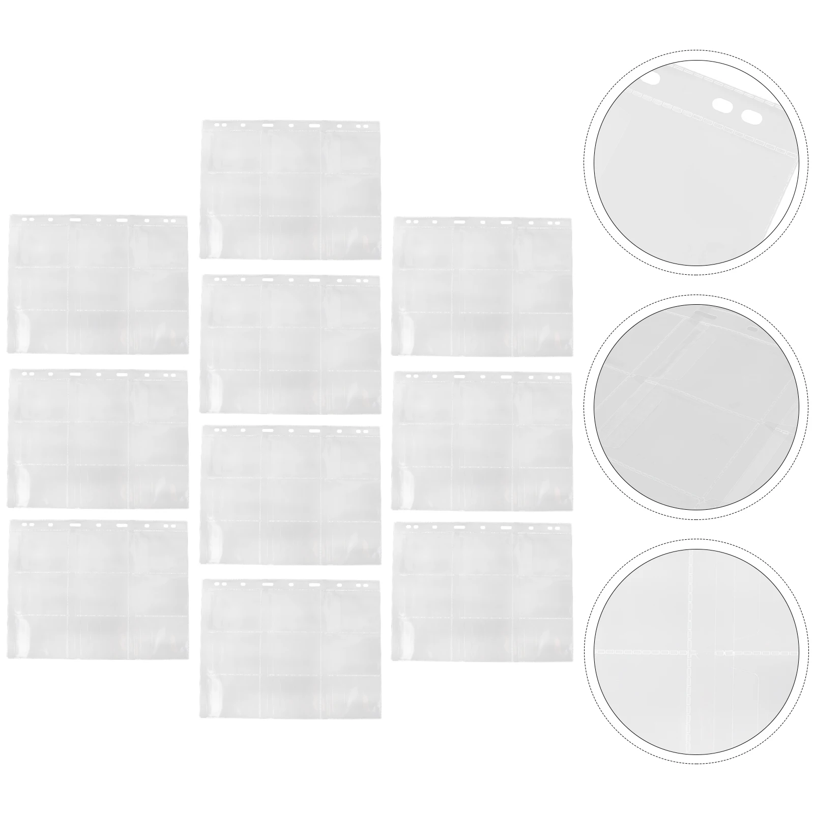 

10 Pcs Badge Storage Book Coin Pocket Page Clear Plastic Holder for Binder