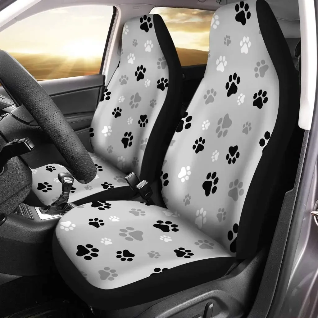 Britimes Set of 2 Car Seat Covers Auto Accessories Dog Paw Carseat for Front Seats Fit for Truck, Van, and SUV