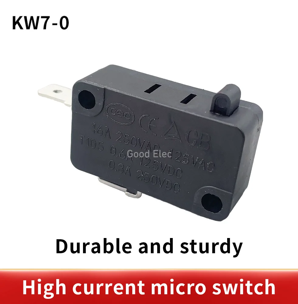 10pcs KW7-0 250VAC Micro Instantaneous Micro Switch 1NONC 3-Pin Micro Limit Switch Touch Button Switch Black