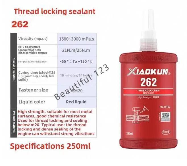 Original 1 Uds LOCTITE 262 250 ml/unids fijador de roscas de alta resistencia