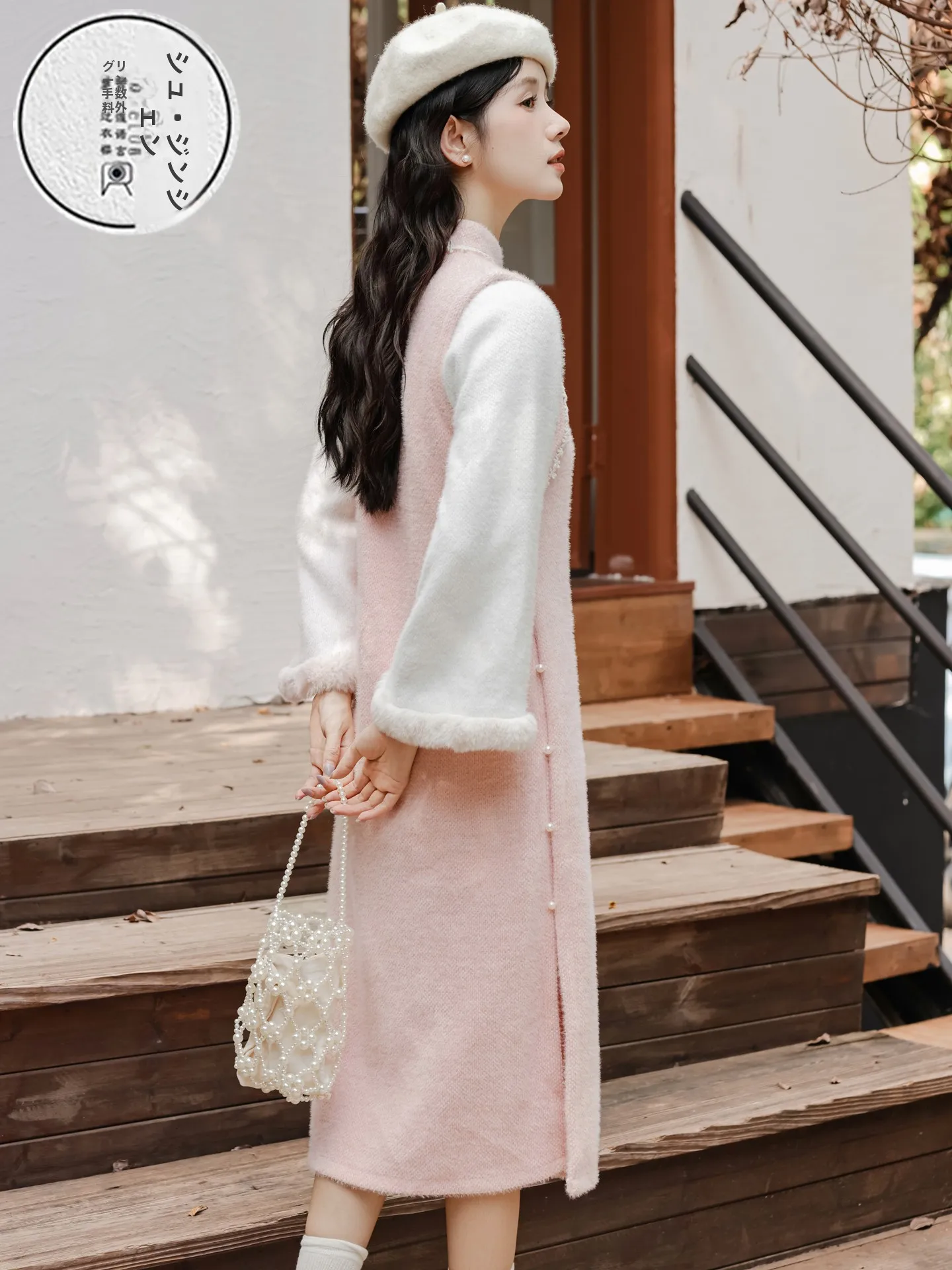 young-girl-soft-pink-dr-chinese-sle-reformed-high-sensation-long-sve-mid-length-polyester-fiber-daily-wear