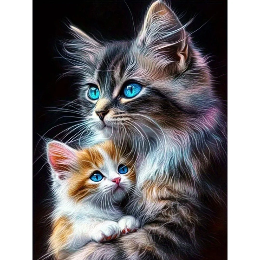 EverShine Diamant Stickerei Katze Mosaik Kätzchen DIY 5D Vollquadrat Rundbohrer Diamant Kunst Malerei Kit Tier Home Dekoration