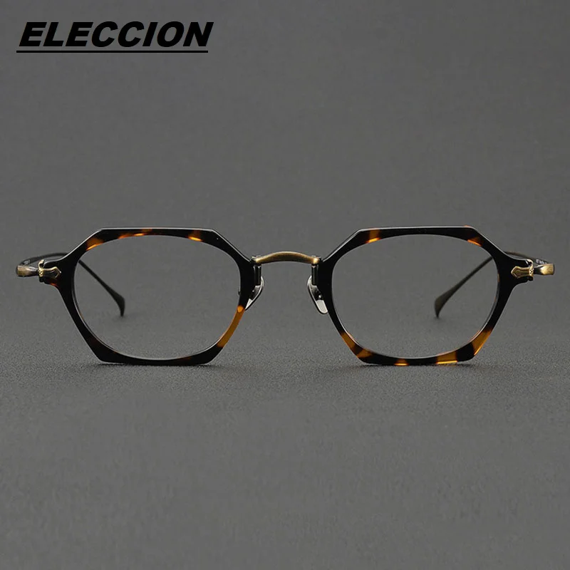 

Men Acetate Titanium Glasses Frame square Women Japan Luxury Prescription Myopia Optical Acetate Eyeglasses Retro Eyewear