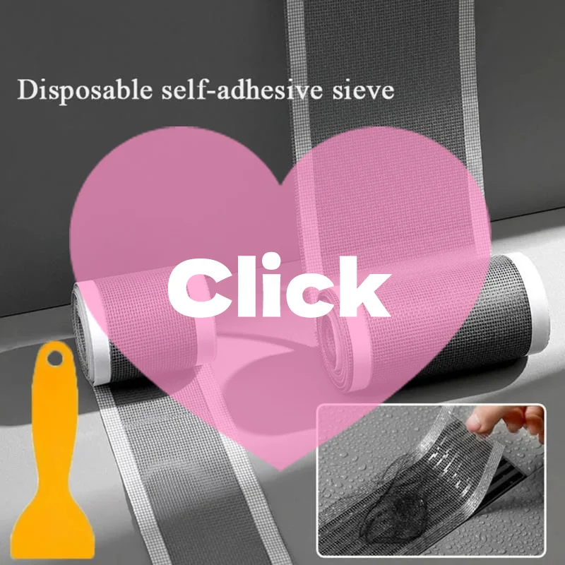 Disposable Floor Shower Drain Sticker Bathroom Anti-blocking Kitchen Sink Strainers With Tool Rectangular Drain Filter Strip