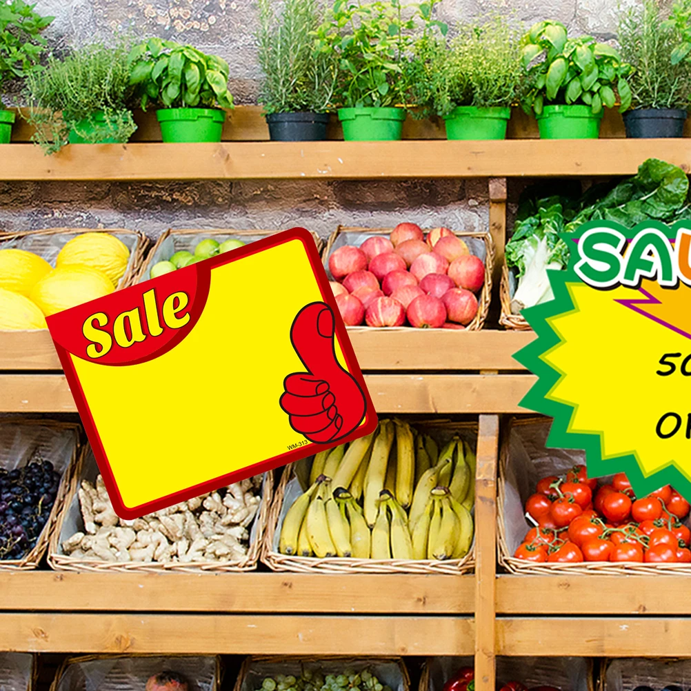 

50 pcs Price Tags Blank Premium Paper Commodity Signs For Sale Promotional Stickers Advertising Market Event Flea