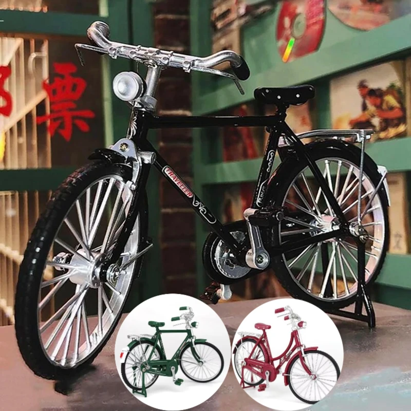 1:10 modelo liga retro bicicleta diecast decoração modelo de metal brinquedo preto simulação coleção presentes aniversário brinquedos para meninos