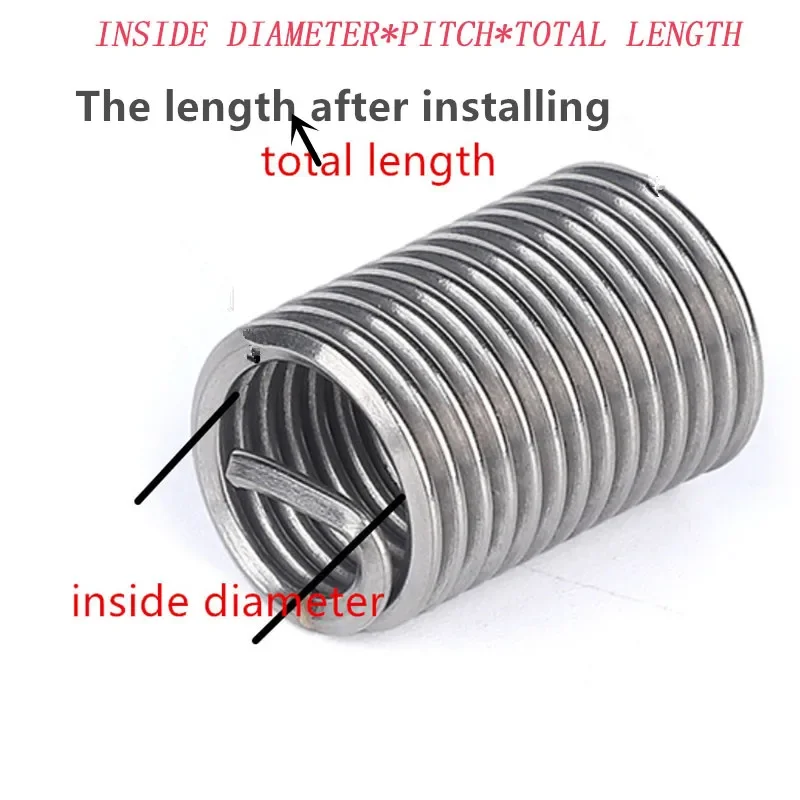 10-50PCS Stainless Steel Helicoil Thread Repair Inserts sizes M2-M12