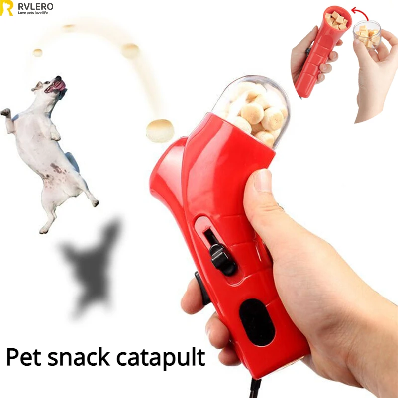 Dog Food Launcher Snack Feeder Pet Training Reward Toy Puppy Kitten Outdoor Interactive Plaything Pet Supplies Fun Beach Toys