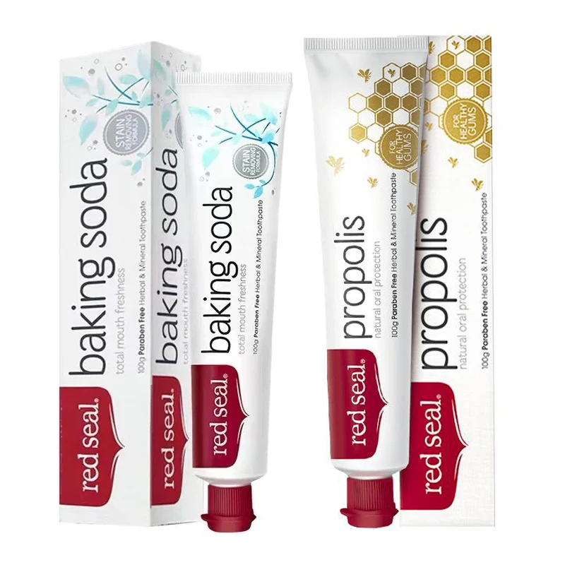 

Зубная паста NewZealand Red Seal: удаляет стойкие пятна, борется с зубным налетом и кариесом, освежает дыхание, очищает зубы, защищает десны, 100 г.