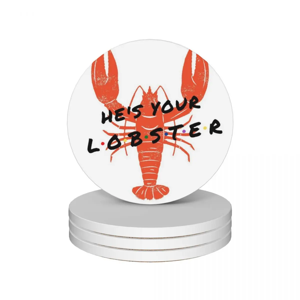 

He's Your Lobster Ceramic Coasters (Set of 4) custom black pot personalize Coasters