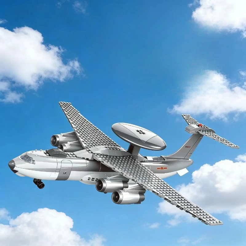 

Military Aircraft Building Block Model, Early Warning Plane & Fighter Jet, Educational Toy for Kids Festival Gift