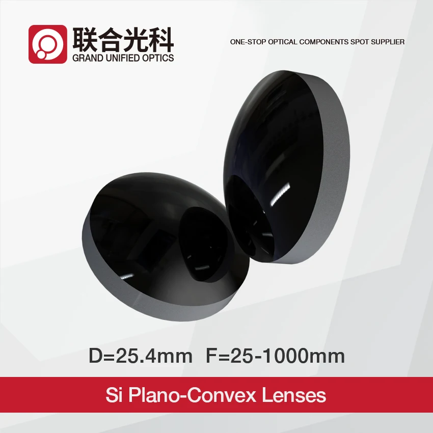 Customized Infrared Silicon Plano convex optical Lens AR coating @3-5um FL150mm to 1000mm