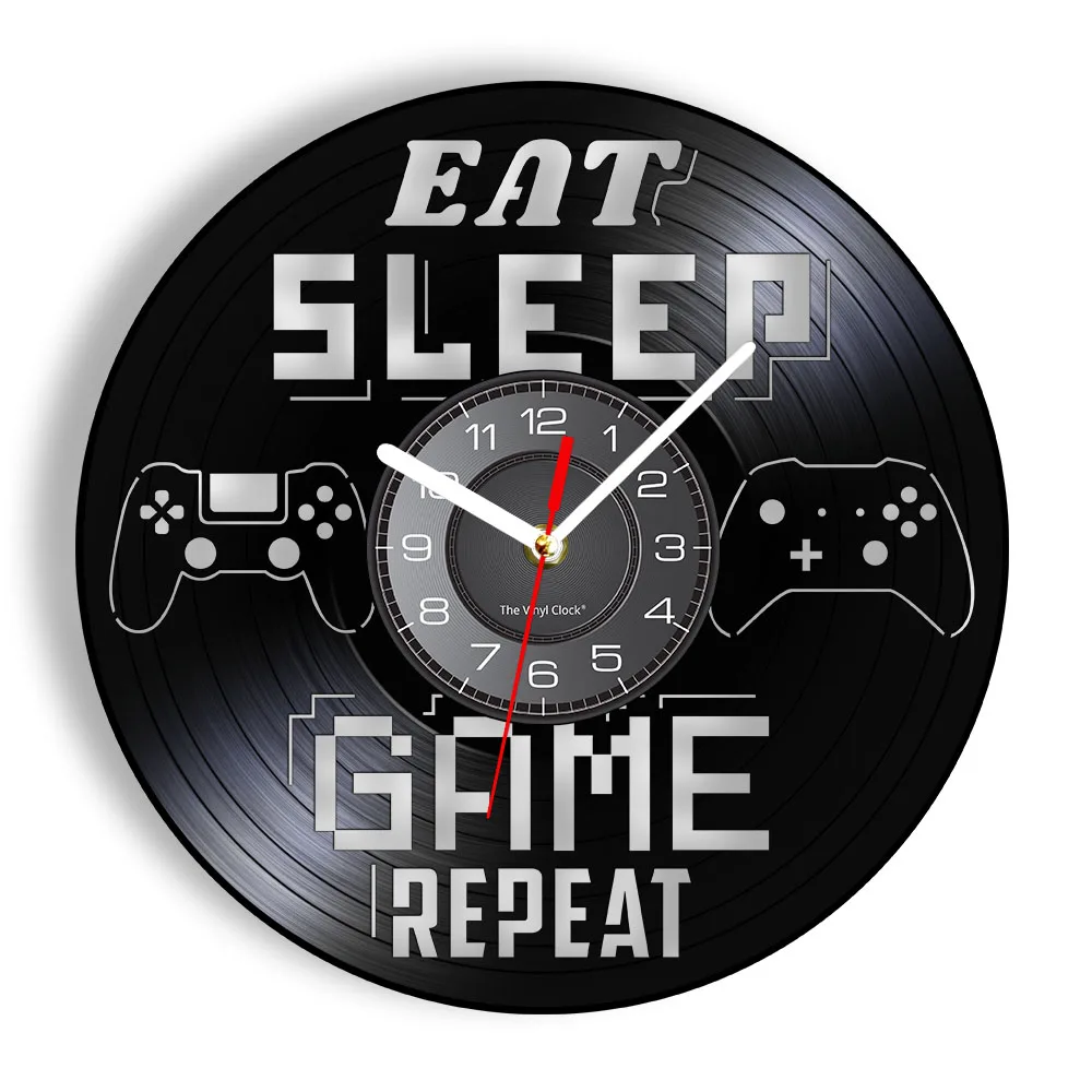 Vintage Video Game Wall Clock Home Decor Gamepad Arcade Room Wall Sign Gamers Vinyl Record Wall Clock Game Boys Gift Idea