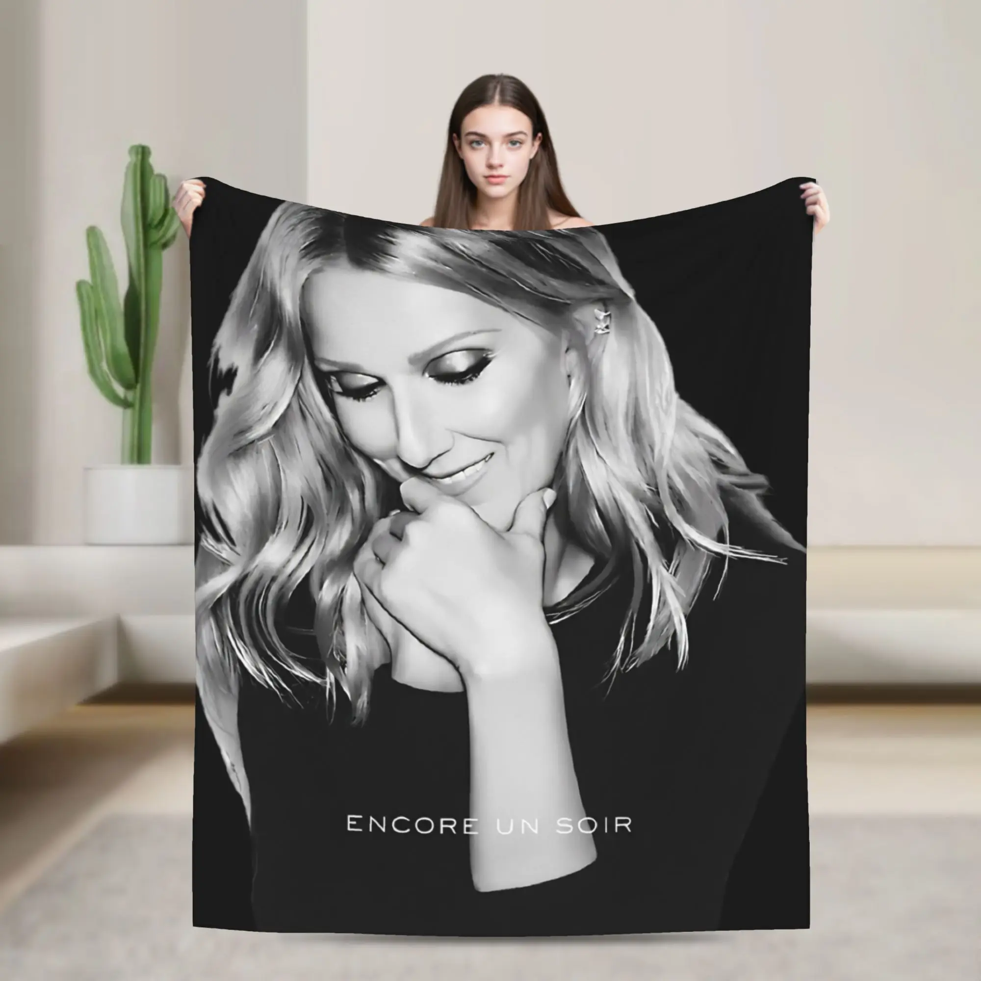 Celines Dion 2026 Paris Tour Blankets Fleece Decoration Music Ultra-Soft Throw Blankets for Home Couch Plush Thin Quilt