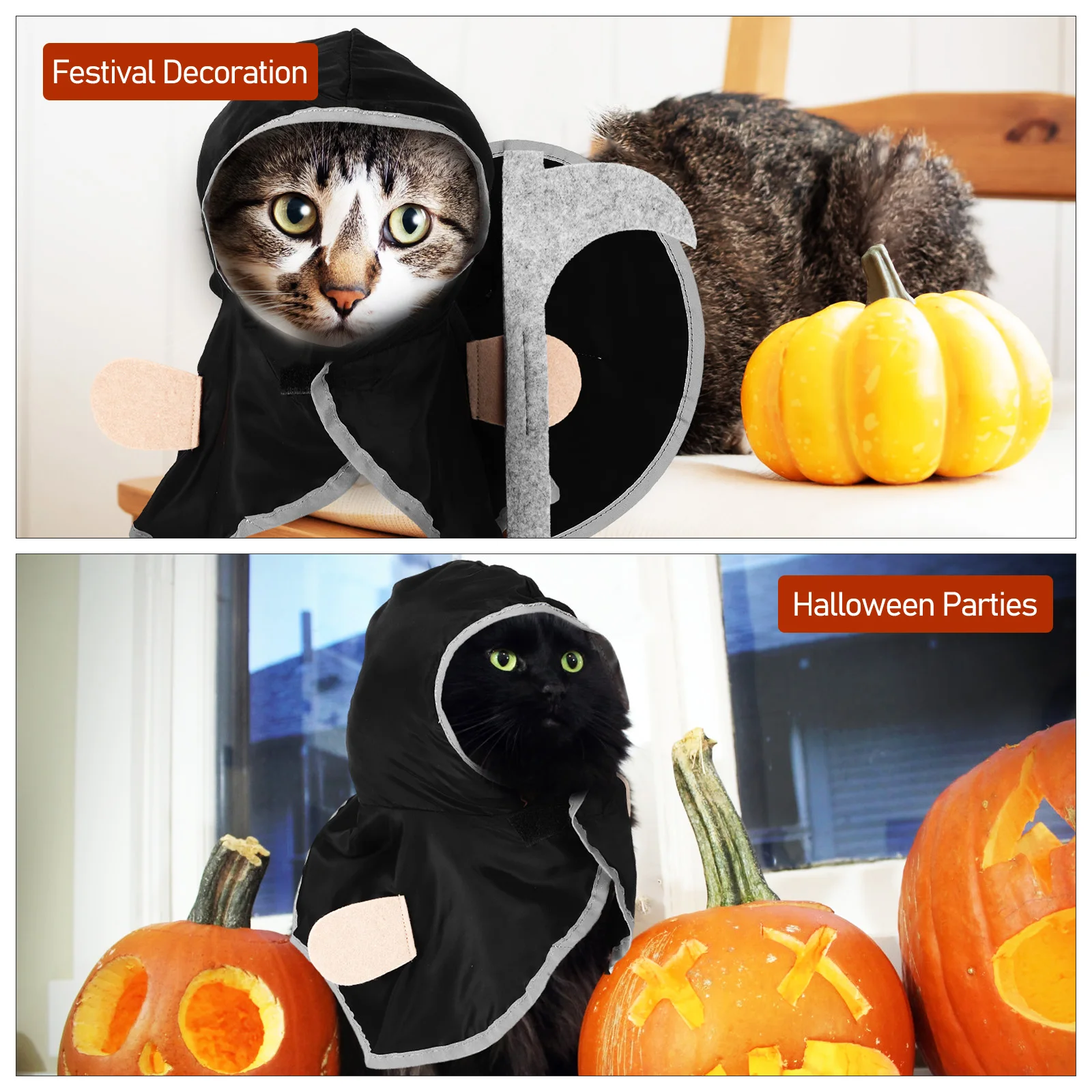 

Halloween Pet Halloween Pet Cape Cloak Death Transformation Set Unique Design Funny Cute Cat Dog Decorative Party Wear