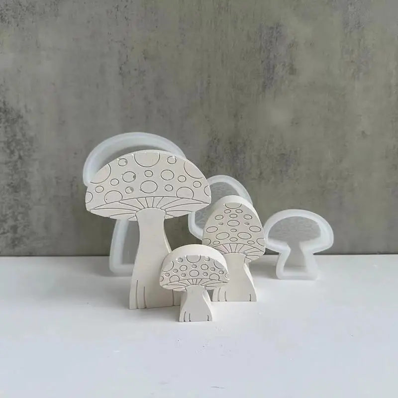 Cute Tree Mushroom Rabbit Shape Plaster Ornament Resin Silicone Mold DIY Concrete Casting Mouldsdiffuser Stone Mold  Home Decor