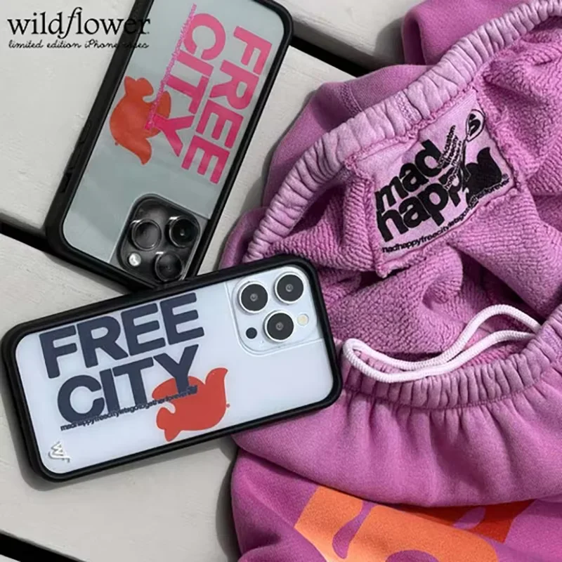 Coque de téléphone Wildflower Madhappy Freecity pour iPhone 11 16 15 14 13 12 17 Pro Max Plus Air Go to forever Cover wildflower cases