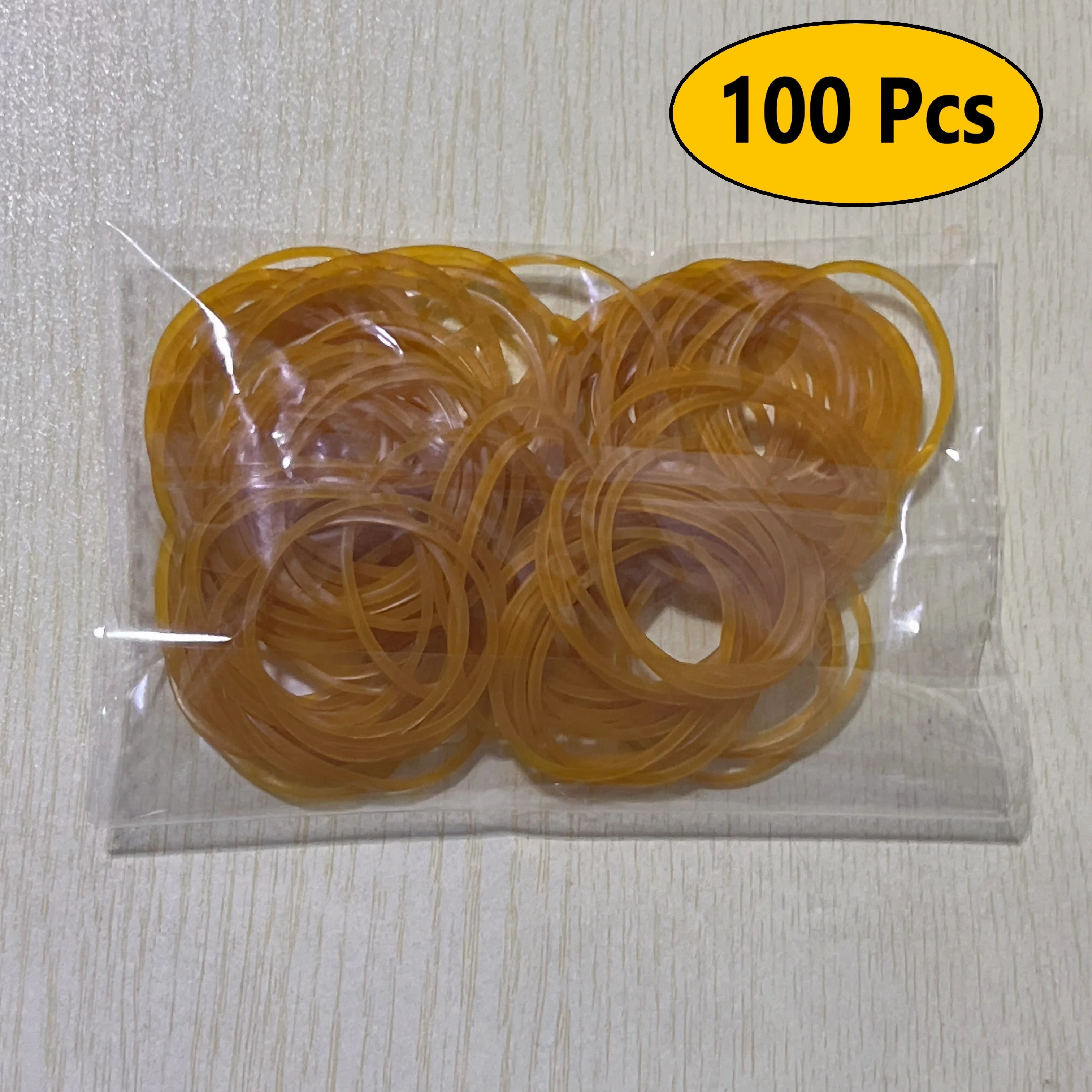 High elastic yellow rubber band - set of 100/300/666 pieces, with a diameter of 38 millimeters, durable natural rubber, suitable