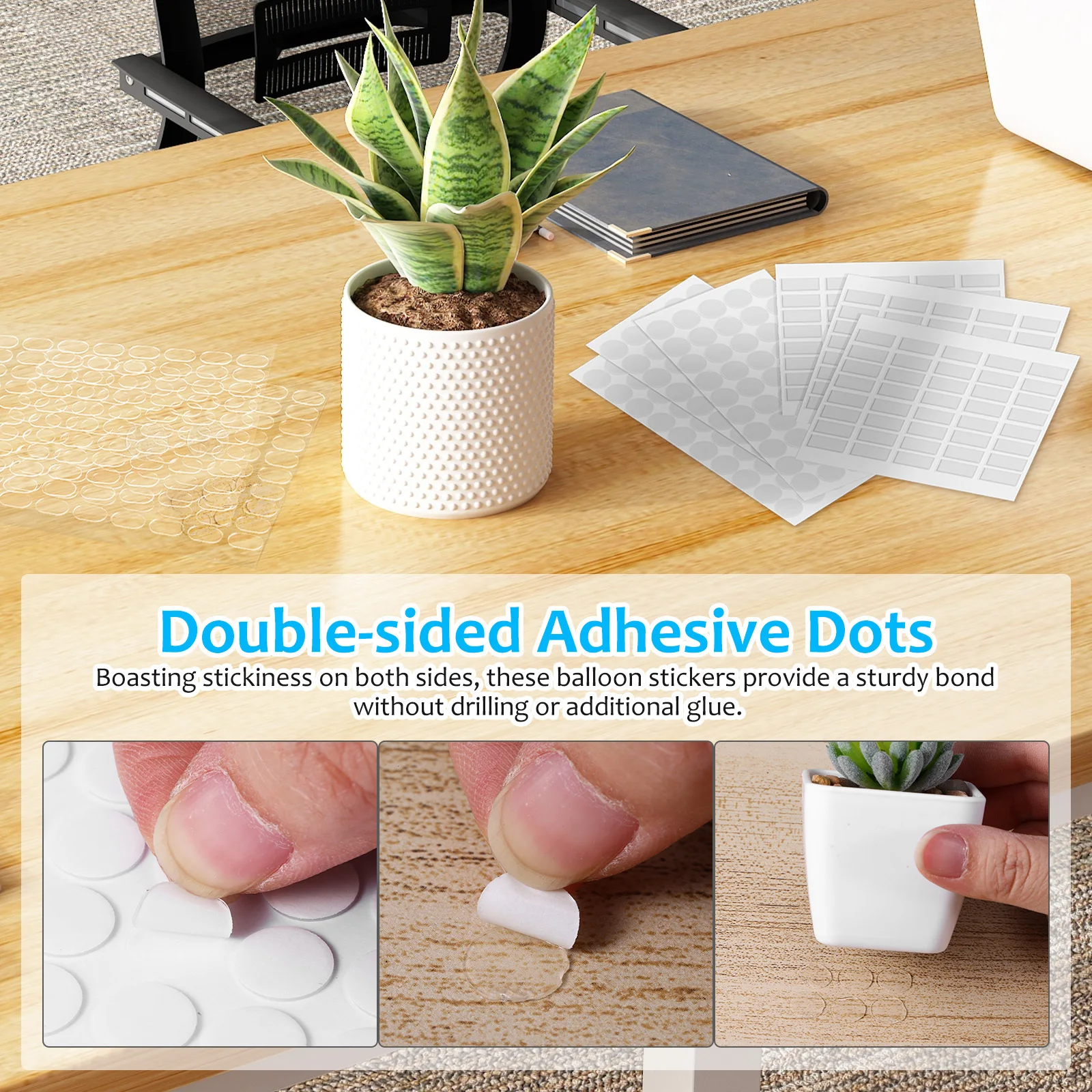 9 أوراق على الوجهين لاصق النقاط القابلة للإزالة لزجة المعجون للحرف اليدوية الجدار الشنق بالون تصاعد منصات نقاط لاصقة ديكور #5