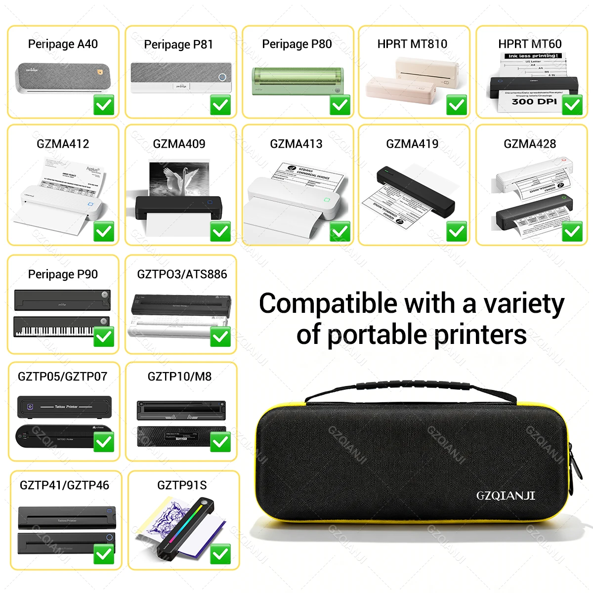 Bag For Peripage A40 Portable Thermal Printer A4 Protective Case Anti Falling Carry Bag With Zipper for Paper Rolls Storage