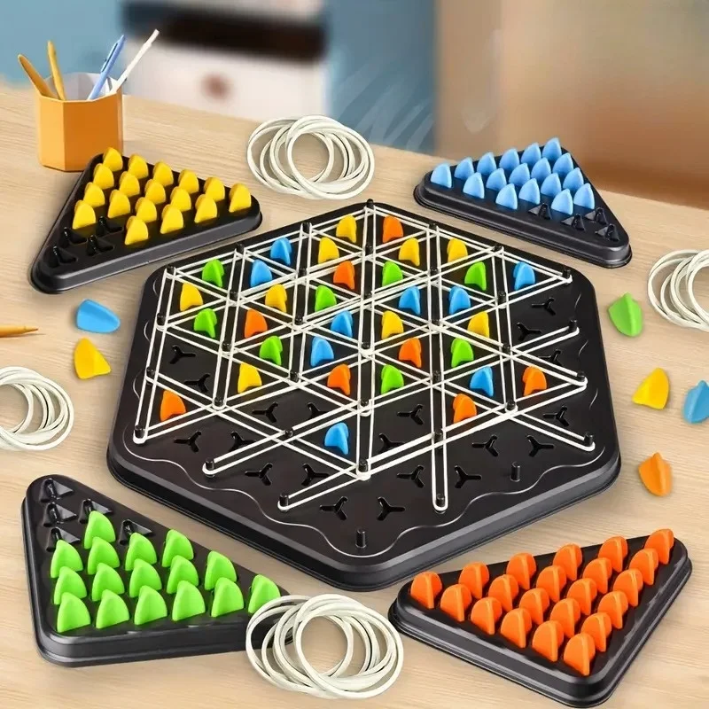 1Set Combination Triangle Chess Strategy Board Toys Multiplayer Mental Challenge Game Family Party Interactive Thinking Exercise
