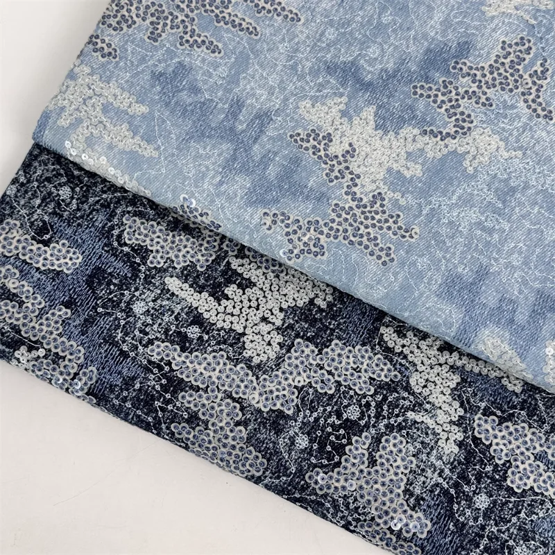 

Промытая джинсовая ткань, ручная работа, сделай сам, шитье, аксессуары для одежды, вышивка, блестки, кружевная ткань для рукоделия, материал ткани