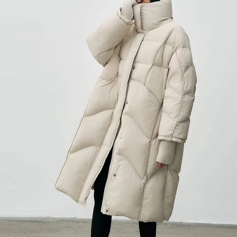 Long Down Jacket for Women 2025 New Style Fashionable Commuter Winter Elegant Casual Oversized Thickened Versatile Coat Trendy