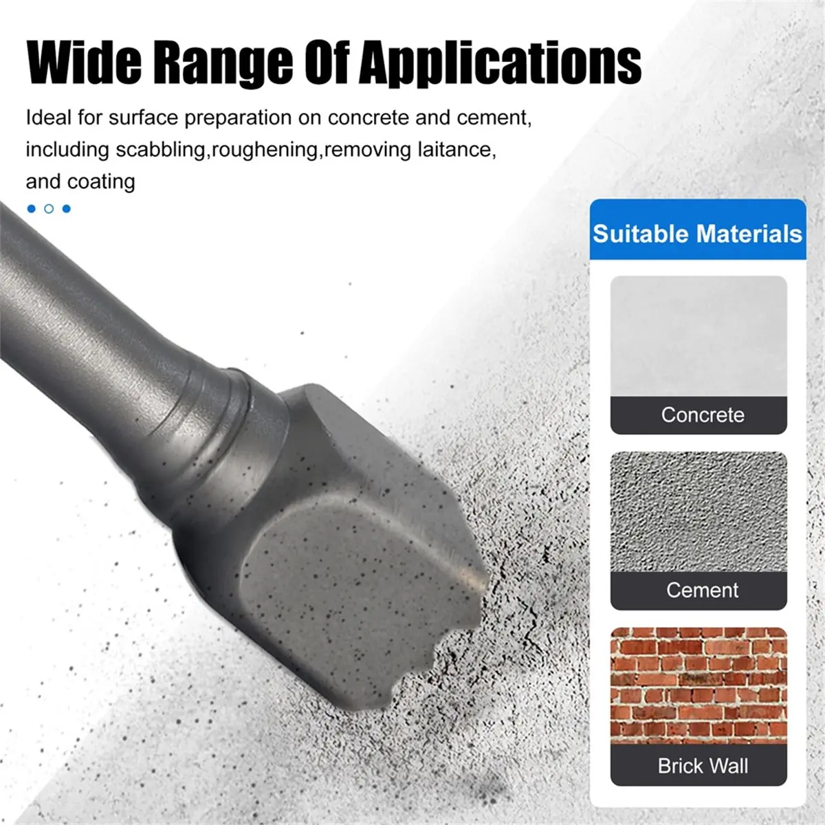 For Mini SDS-for Plus Concrete Bushing for Head for Scabbling & Prep - Compact 4 Tooth One-Piece Forging
