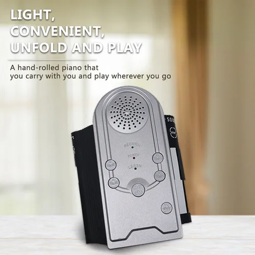 Imagen 2 del producto Piano de silicona enrollable de 49 teclas: teclado electrónico plegable portátil para viajes, niños que aprenden y nos hogares