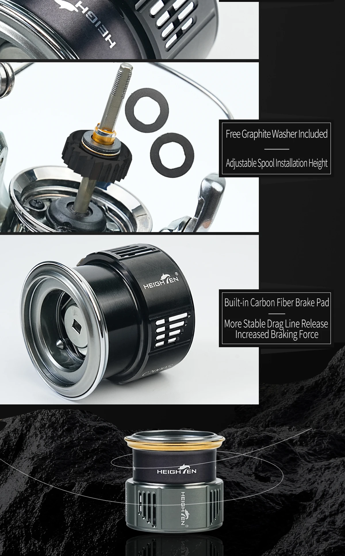 HEIGHTEN C2000s Ersatz spule für 18/19 Stella/20 Twin Power/19 Bezwingung/19 Stradic/20 Vanford 2015-2017 Serie – Detail 5
