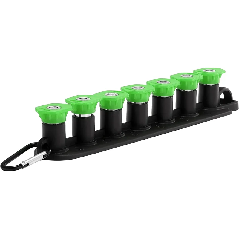 

A26F-Pressure Washer Tips(25 Degree), Green Power Washer Nozzle Tips 7-Pack Includes Nozzle Holder& 1/4 Inch Quick Connect Set