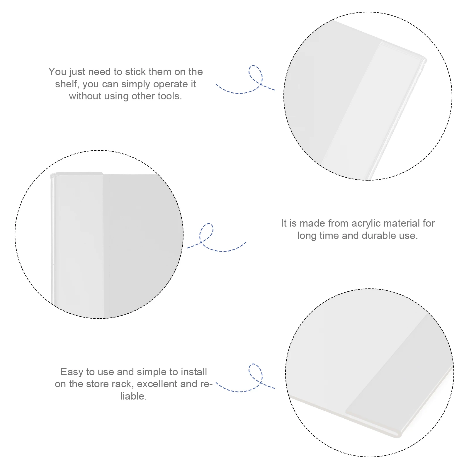 10 Buah Tempat Label Plastik Bening Label Harga untuk Rak Display Stand Rak Transparan Akrilik
