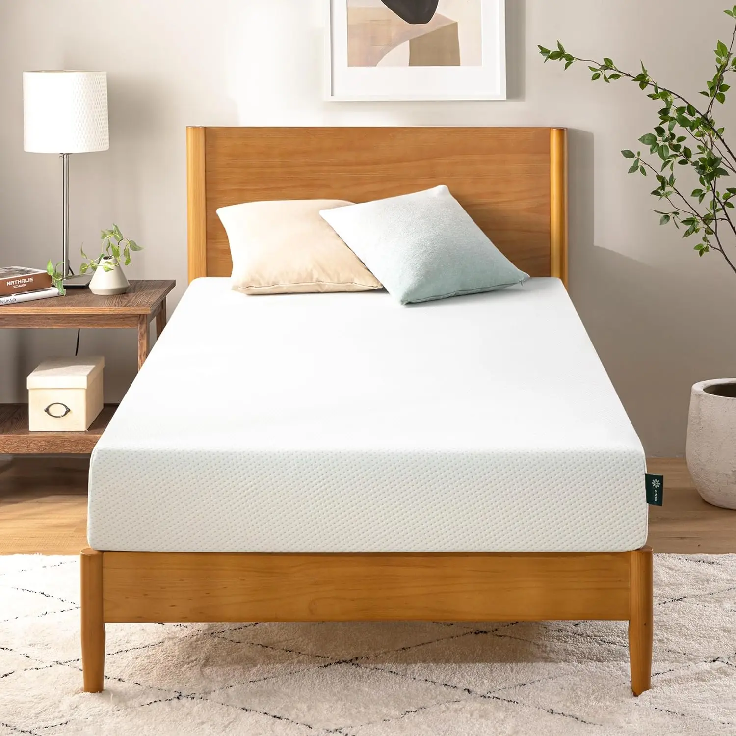 

6 Inch Green Tea Memory Foam Mattress, Twin, Fiberglass free, Medium Firm Feel, Zoned Pressure Relief, Certified Safe Foams