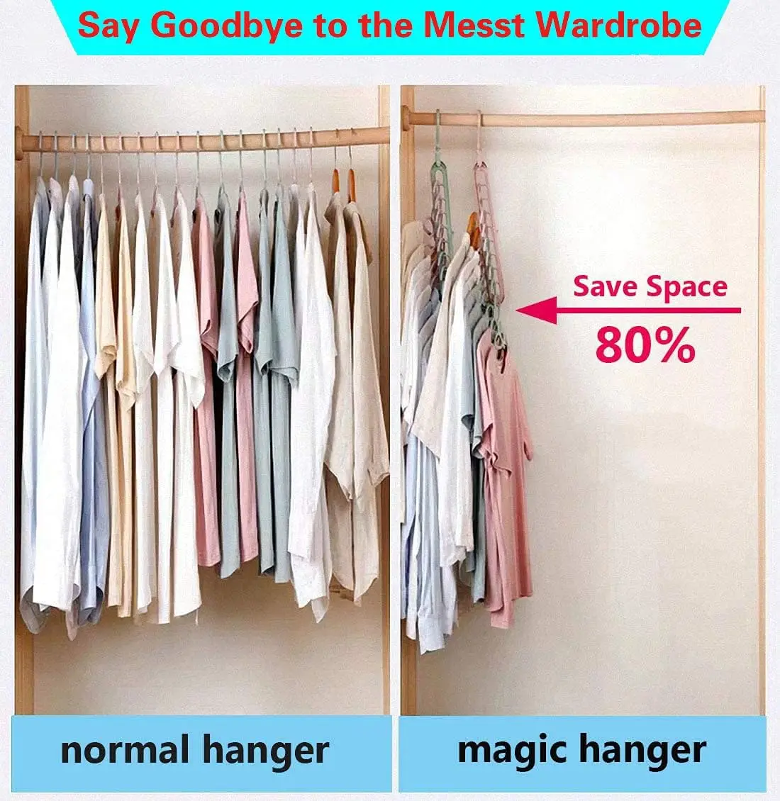 شماعة سحرية لتوفير المساحة لخزانة الملابس الثقيلة، منظم خزانة الملابس، أساسيات غرفة النوم، تخزين الخزانة