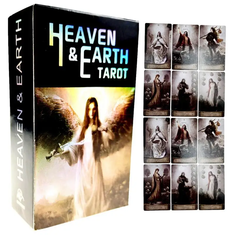 

Heaven & Earth Tarot Deck 78 английские карточки для новичков, женская карта для предсказаний, таблица искусственных ночей