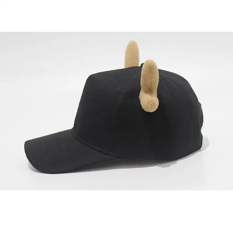 

39BB Baseball Caps with Deer Horn Casual Street Wear Baseball Hat for Teens Adult Unisex Outdoor Sport Headwear