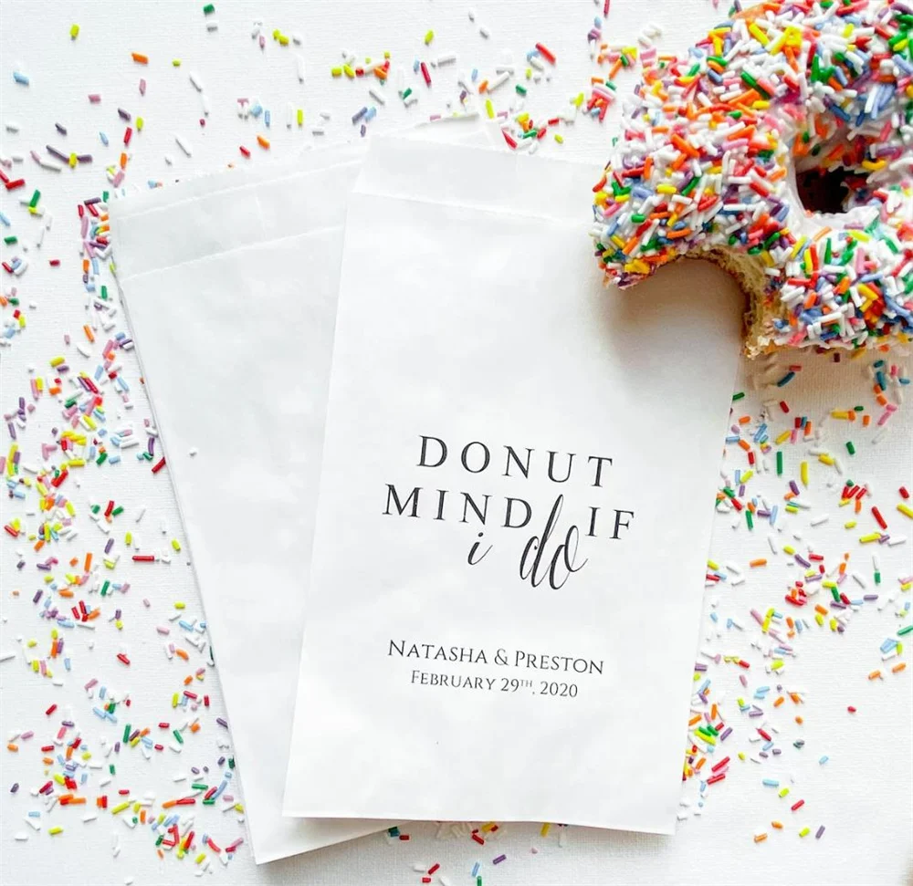 50PCS Donut Mind If I Do Personalized Donut Bags | Donut Favor Bags | Wedding Favors Bags