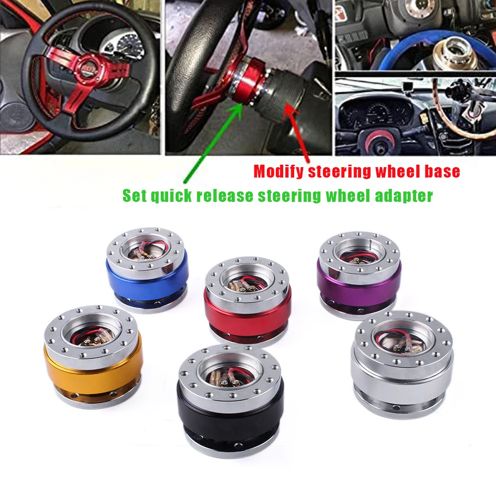 Car Modification Quick Release Steering Wheel Hub Adapter 6 Hole Snap Off Boss Kit Aluminium