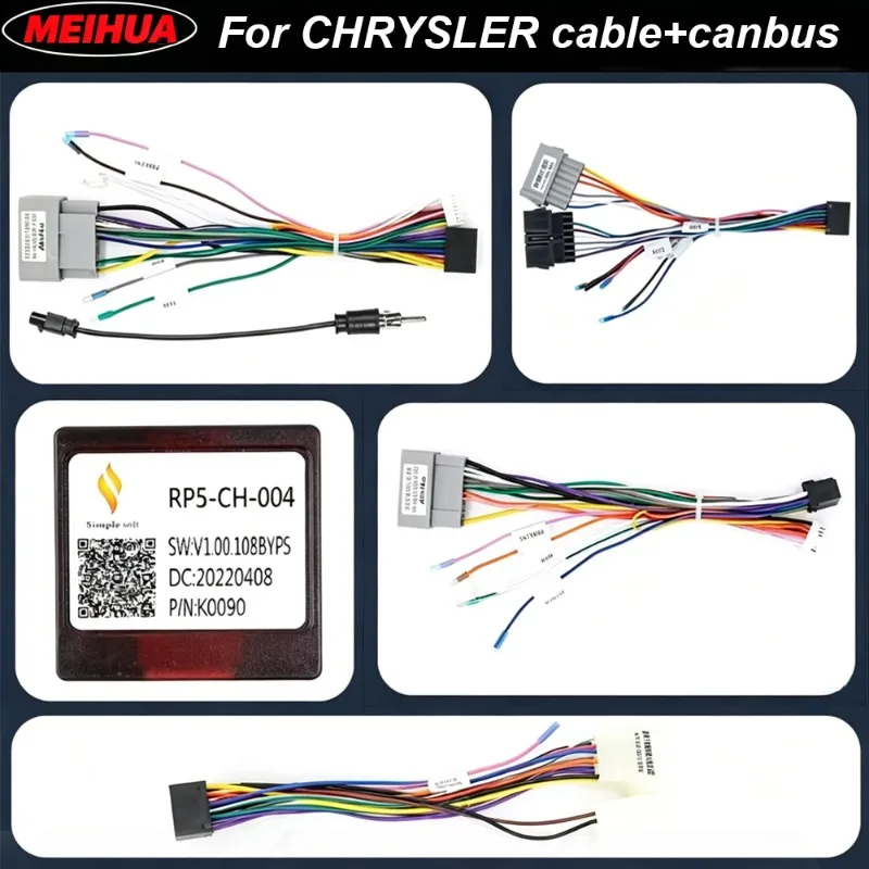FOR CHRYSLER PACIFICA DODGE CARAVAN GRAND VOYAGER PT CRUISER SEBRING 300C 2 Din Car Android XP cable harness decoder canbus box