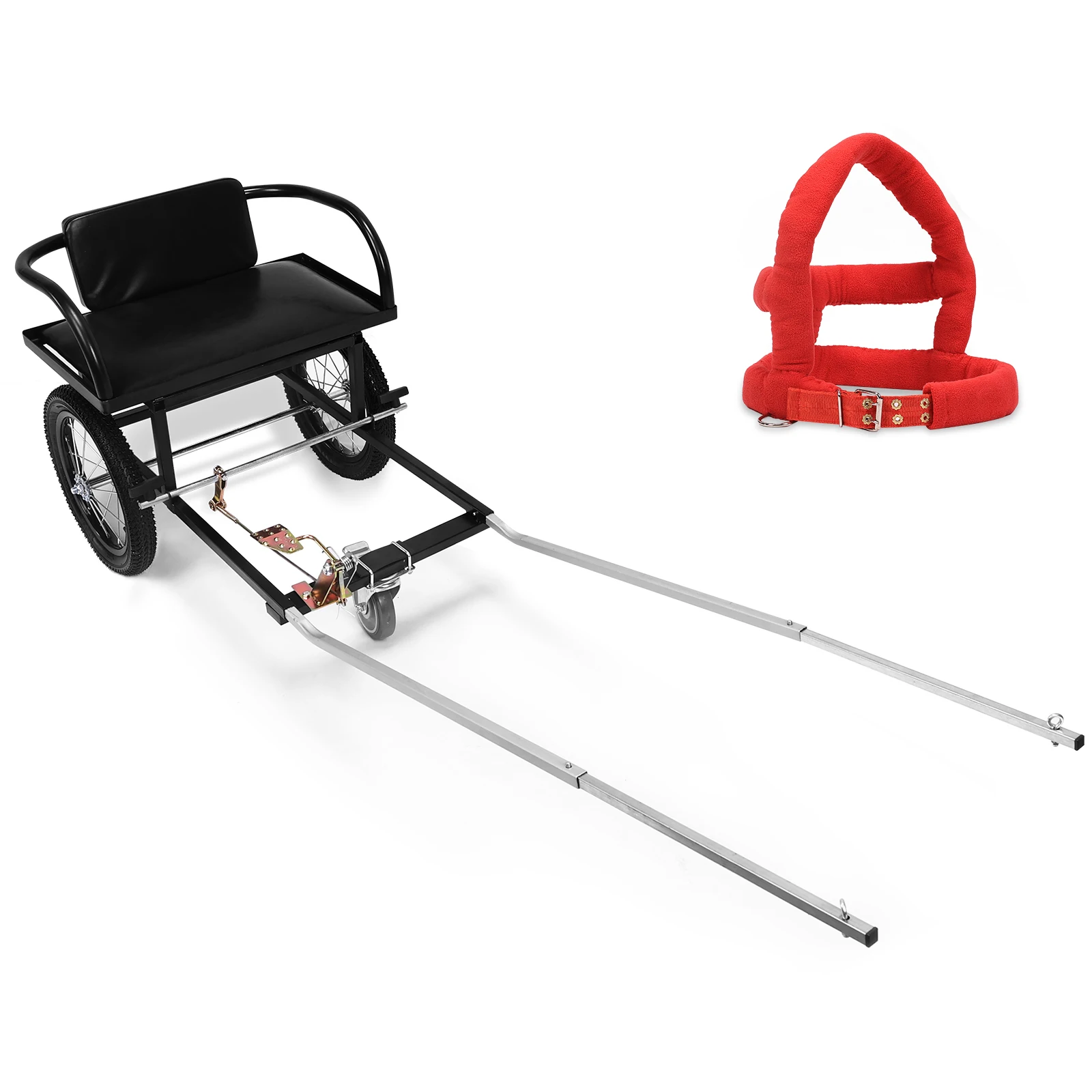 عربة سحب الكلاب ذات الفرامل المزدوجة 40-60 كجم لأصحاب الحيوانات الأليفة للتسوق عربات الكلاب الكلب سحب شخص السيارة مع مقعد #6