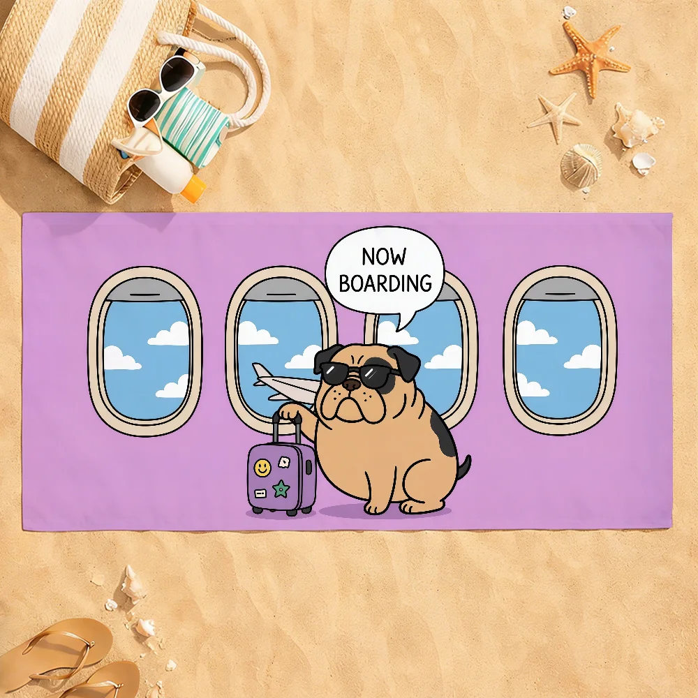 Funny print N-Now Boarding Towel Drying Bath Towel Applicable To Light Swimming Camping Yoga Beach Out