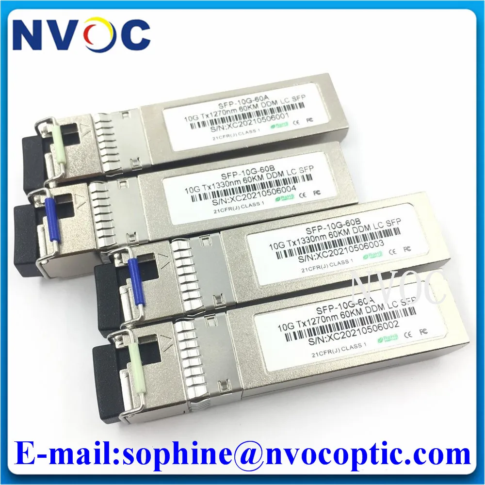 

Free Shipping!2Pairs Fiber Optic Equipment SFP WDM 10G BIDI SFP+ 3KM/10km/20km/40km/60km Tx1270/Rx1330nm DDM LC Transceiver