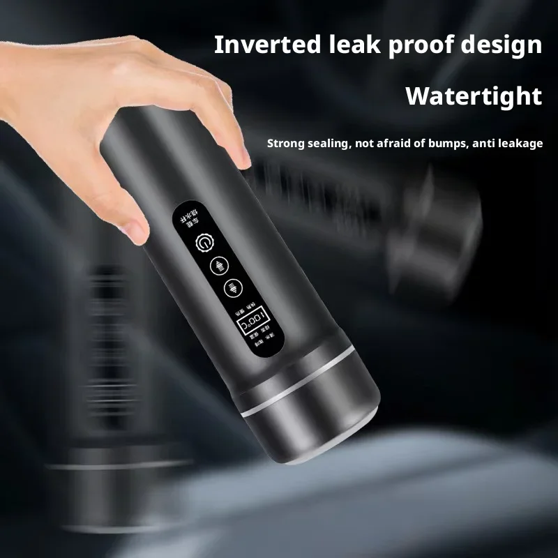 Vehicle-Mounted Electric Heating Kettle with 316 Stainless Steel Liner 12V/24V Touch Button Control Boils Water in 15 Minutes
