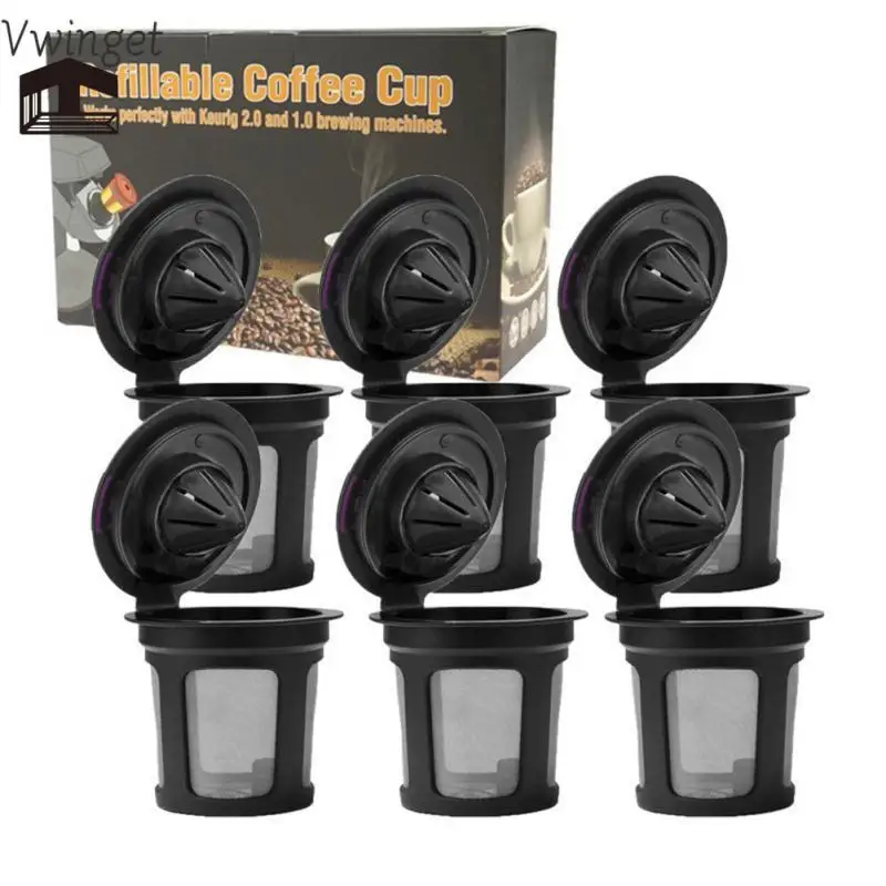 Refillable Coffee Filter Cup Reusable Coffee Pod Filled Capsule Compatible With Keurig 2.0 1.0 K Cup Coffee Makers