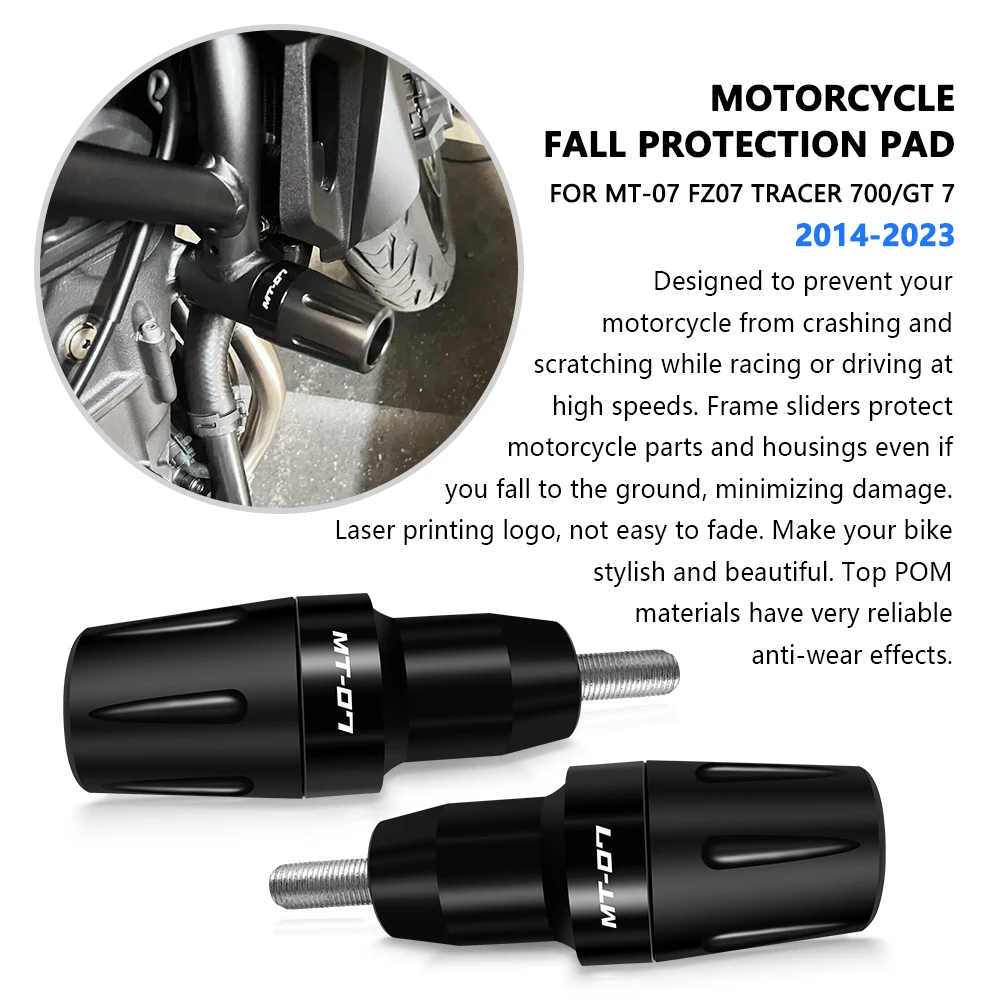 Motorcycle accessories anti-fall protection pad mt07 fz07 for MT07 2014-2023 FZ07 Tracer 700/GT 7 MT-07 frame slider anti-fall p