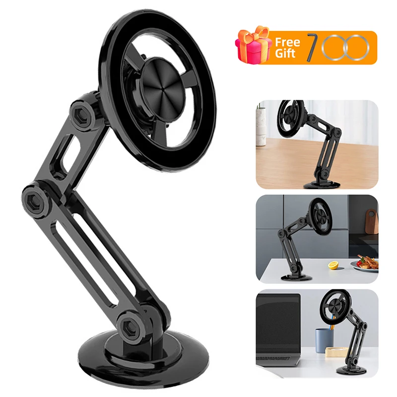 Universal 360° °   Rotation Magnetischer Autotelefonhalter Instrument Schreibtisch Unterstützung im Auto für Magsafe für iPhone 16 15 14 Samsung Xiaomi