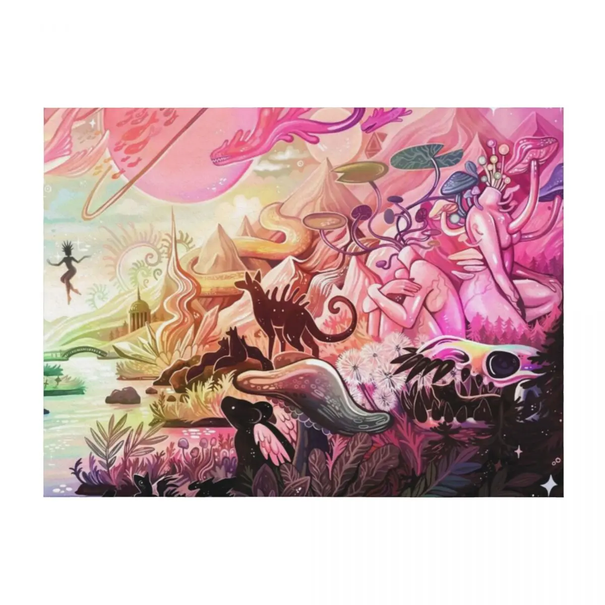 

Vivid Dreaming (Right Version) Throw Blanket Kid'S manga Cute Plaid anime Blankets