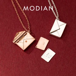 Modian New Design Romantic Lover Letter Pendants Sweet Charm 100% 925 Sterling Silver Envelope Fashion Pendant For Women Jewelry