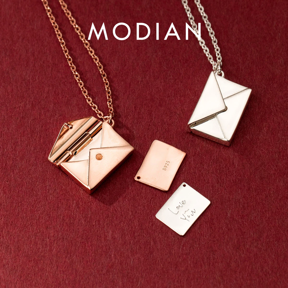 Modian nowy projekt romantyczny kochanek list wisiorki słodki urok 100% 925 Sterling Silver koperta moda wisiorek dla kobiet biżuteria